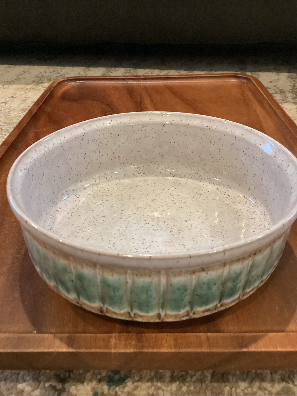 Vintage MCM Stoneware Baking Bowl